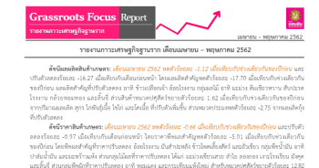 ภาวะเศรษฐกิจฐานราก เดือนเมษายน - พฤษภาคม 2562