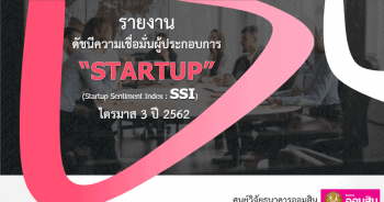 ดัชนีความเชื่อมั่นผู้ประกอบการ Startup (SSI) ไตรมาสที่ 3/2562