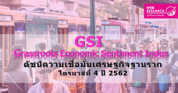 ดัชนีความเชื่อมั่นเศรษฐกิจฐานราก ไตรมาส 4 ปี 2562