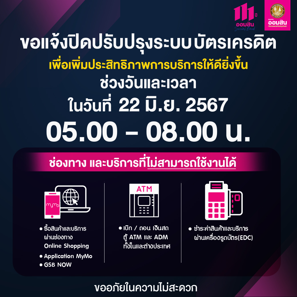 ปิดระบบ บัตรเครดิต