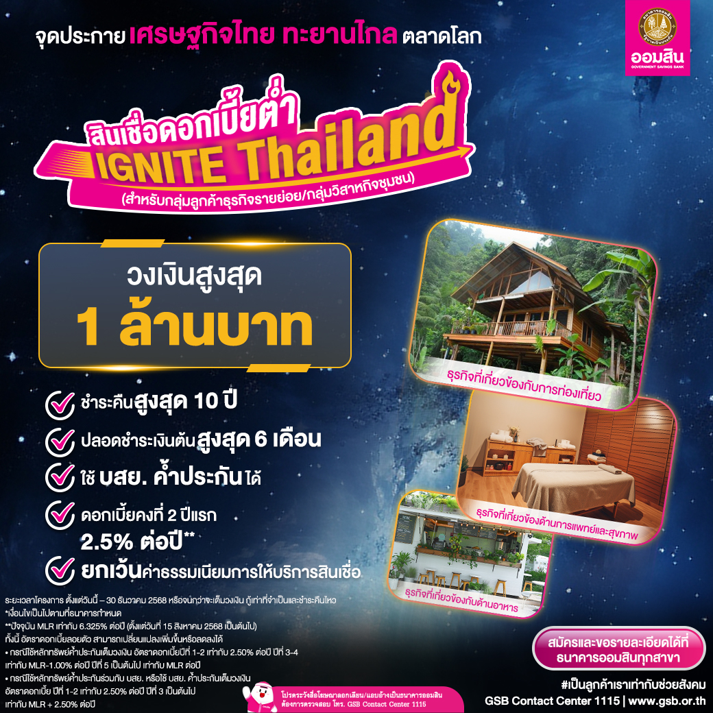 สินเชื่อดอกเบี้ยต่ำ Ignite Thailand1