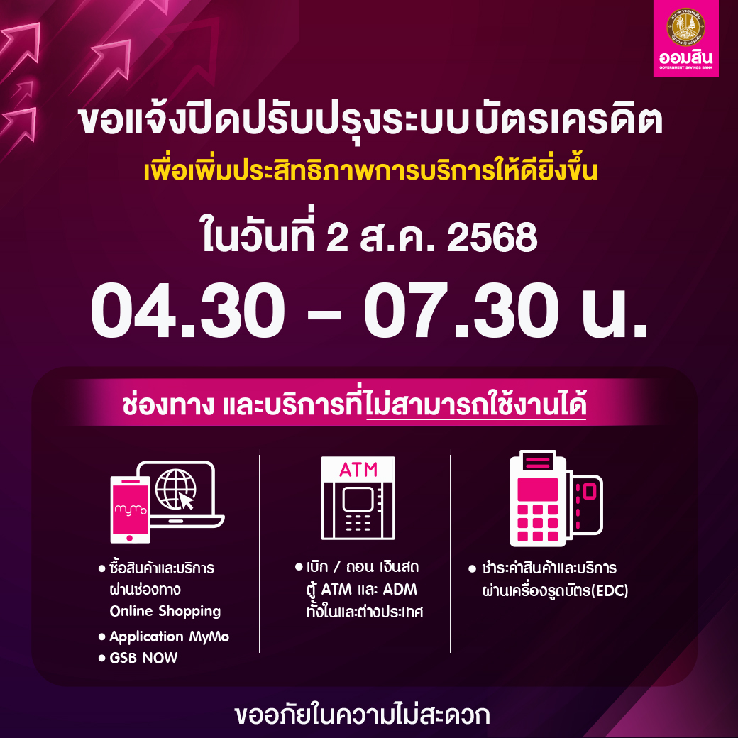 ปิดระบบ บัตรเครดิต