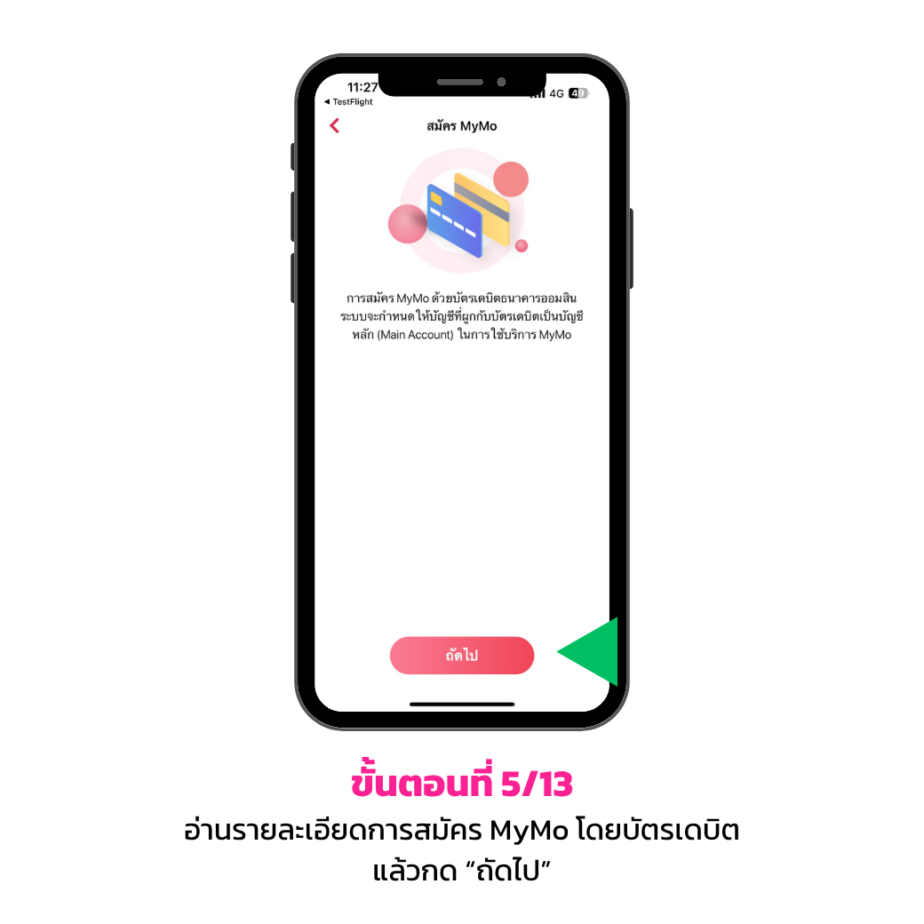 ขั้นตอนการสมัคร ผ่านบัตรเดบิตธนาคาร 5