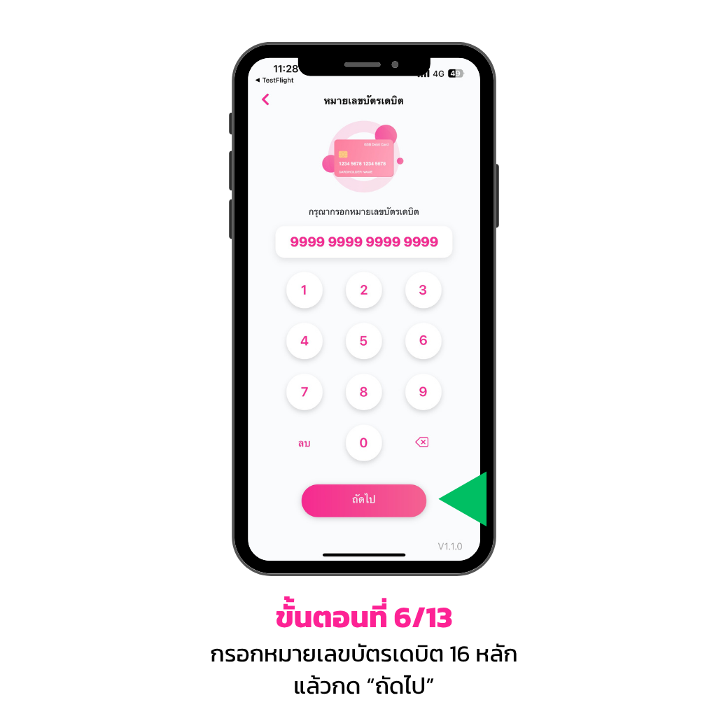 ขั้นตอนการสมัคร ผ่านบัตรเดบิตธนาคาร 6