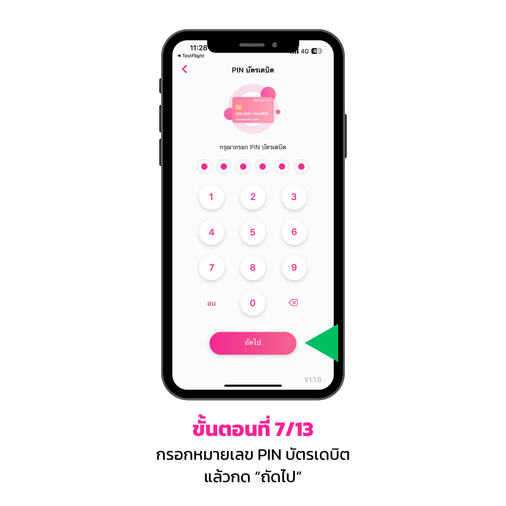 ขั้นตอนการสมัคร ผ่านบัตรเดบิตธนาคาร 7