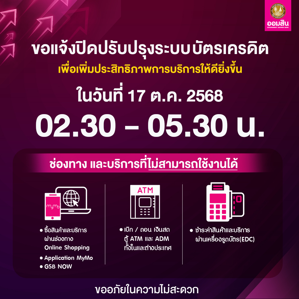 ปิดระบบ บัตรเครดิต 68