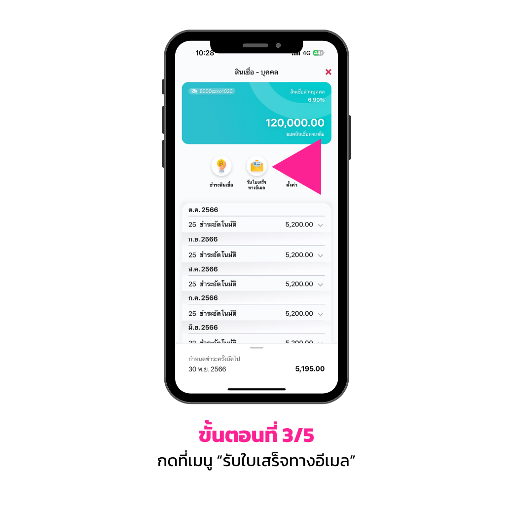 แจ้งเปลี่ยนช่องทางการรับใบเสร็จสินเชื่อ 3