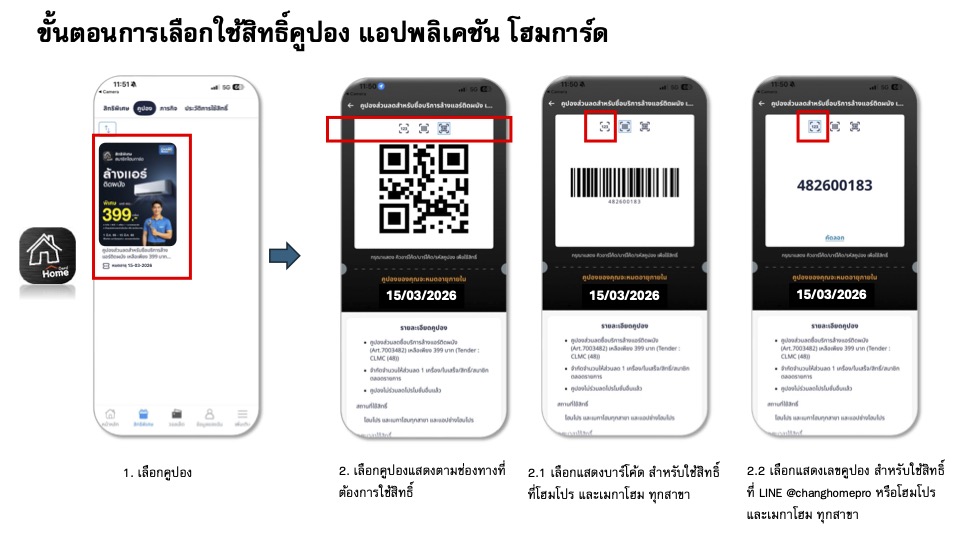 Flow การเก็บสิทธิ์ส่วนลดแคมเปญล้างแอร์ P3