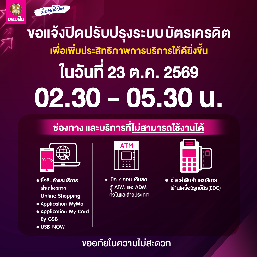 ปิดระบบ Cardlink บัตรเครดิต